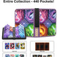 KWRNVO Card binder 4 Pocket  Trading Card Binder Hold 440 Cards With 55 Removable Sleeves  Portable Card Book Album with Zipper for Christmas Gifts