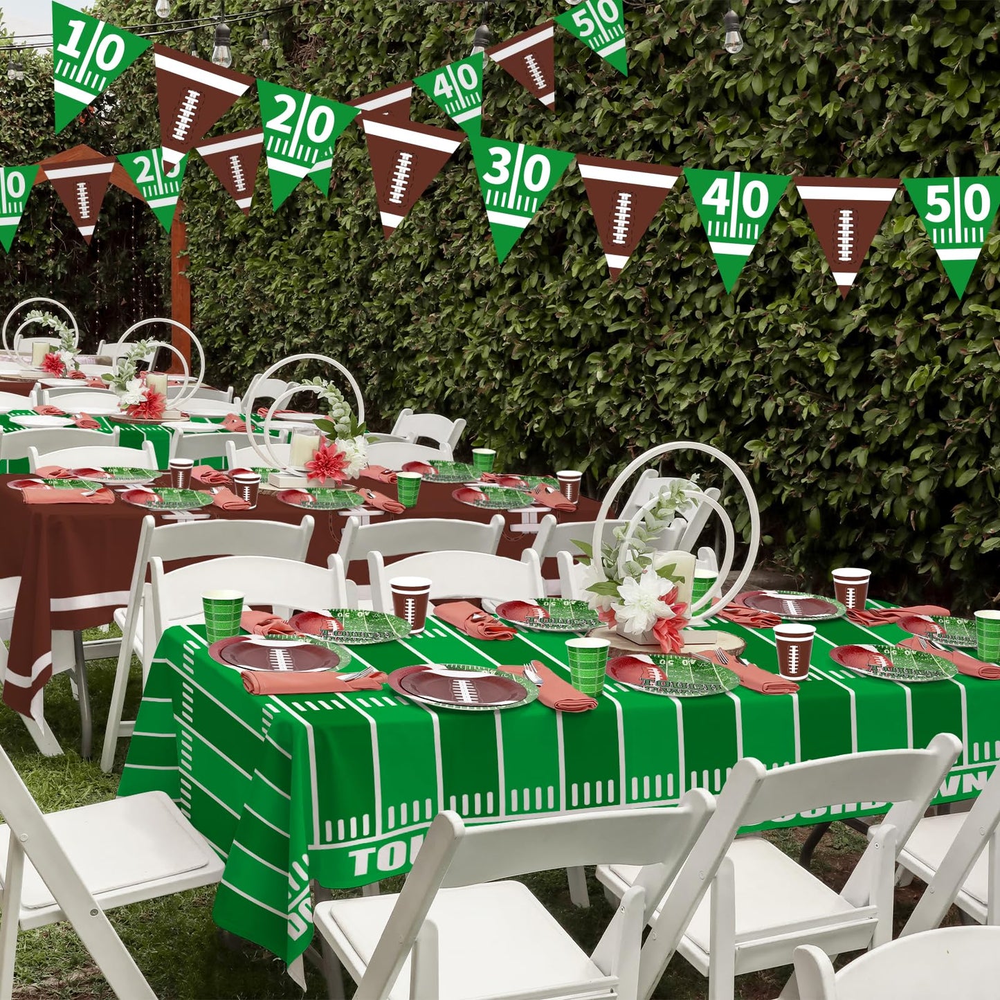 Football Party Decorations Disposable Tablecloth Plastic Touchdown Table Cover For Birthday Party Football Party Games Decoratio