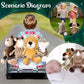 Hydren 10 Pcs Safari Stuffed Animals Plush Jungle Animal Toys For Girls Boys, Elephant Giraffe Lion Tiger Monkey Rhinoceros Zebr