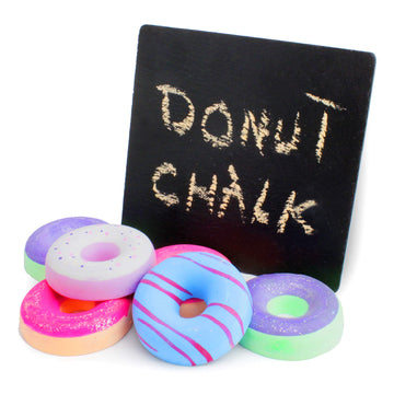 Boley Jumbo Sidewalk Chalk Set for Kids - 6 Pack Washable, Multi-Color Donut Chalks for Outdoor Play, Driveways, Pavements - Lar