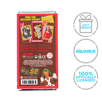 Aquarius Willy Wonka Chocolate Bar Premium Playing Cards - Willy Wonka Themed Deck Of Cards For Your Favorite Card Games - Offic