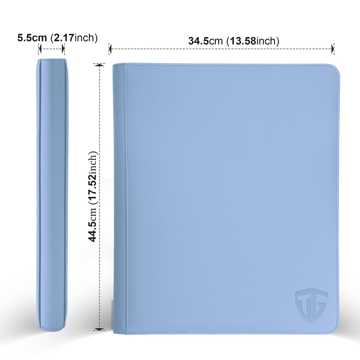 Tcguard 16 Pockets Trading Card Zipper Binder For 1000+ Cards| Secure Side Loading Pockets | Trading Card Album Folder | Compati
