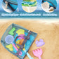 Unistylar Beach Toys, Sand Beach Toys for Toddlers with 3 Collapsible Foldable Sand Bucket and Shovels, Mesh Bag, Sand Castle An