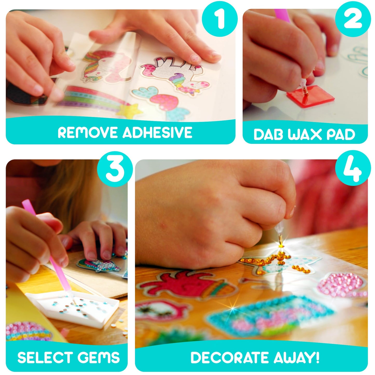 Blue Squid Diamond Art Kits For Kids – Fun & Easy Diy 5D Gem Art Gift Set For Keychains, Stickers, Sun Catchers - Diamond Painting Arts & Crafts Kit For Kids, Girls, Boys Ages 6 7 8 9 10 11 12