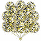 50Pcs Gold Black Foil Confetti Balloons,12 Inch Latex Balloon With Gold Black Confetti Inside For Birthday Family Party Graduation Decorations