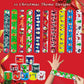 Junebrushs 56 Pack Christmas Slap Bracelets For Kids Xmas Slap Bands Wristband Christmas Party Favors Snap Bracelets Bulk For Bo