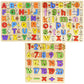 Authfort New 3D Wooden Capital & Small Alphabet Along With Number Board Puzzles,Set Of 3 Montessori Educational Learning Letters