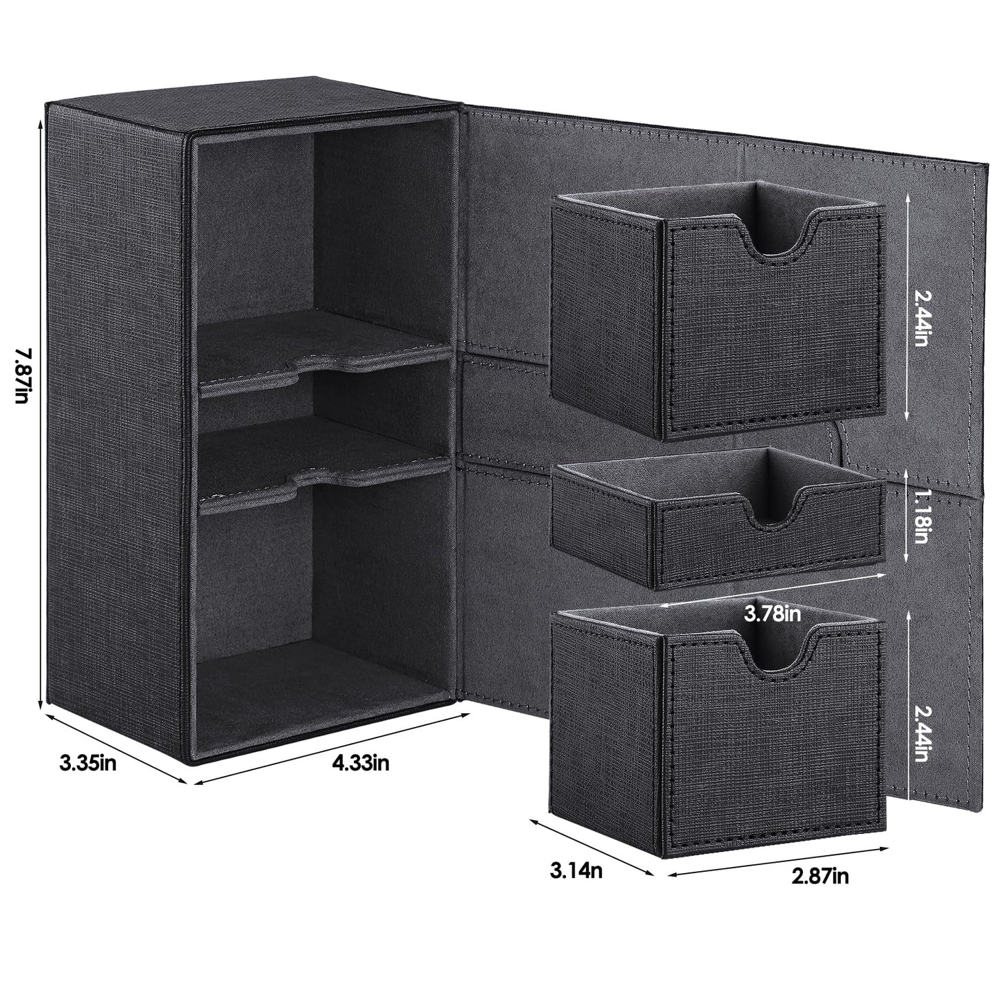 Scimi X-Large Commander Premium Double Deck Box For 200+ Sleeved Cards Protwin Flipdeckcase With 3 Tray Fits Mtg/Tcg/Ccg/Yugioh (Leather - Elegant Cross Pattern)