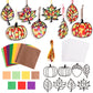 MixTeach 32 Sets Thanksgiving Suncatchers Fall Leaf Paper Craft Kit DIY Autumn Leaves Suncatchers with 32 Self-Adhesive Clear St