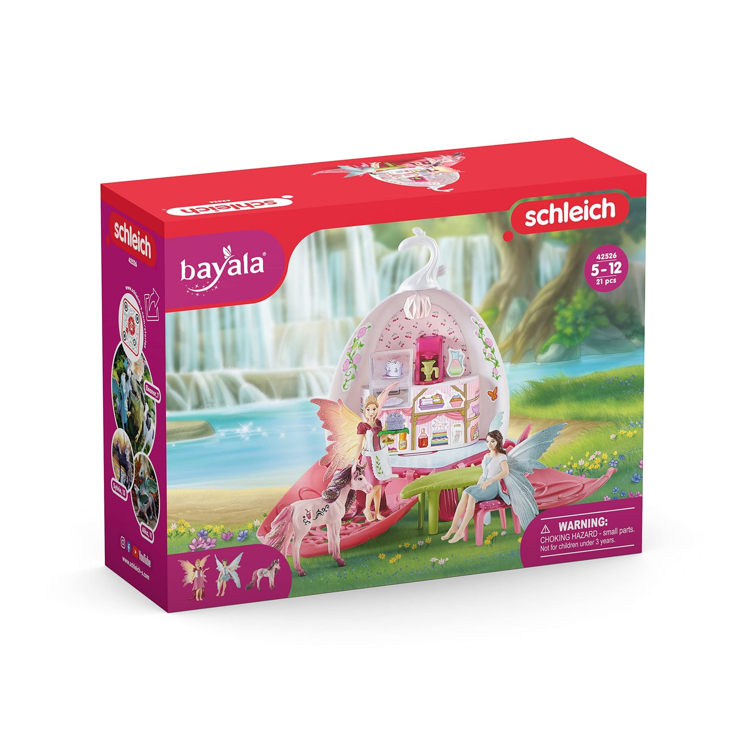 Schleich Bayala Fairy Cafe Blossom - 21-Piece Magical Fairy And Unicorn Figurine Playset With Dollhouse And Accessories, Enchant