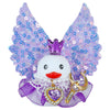 Angle Rubber Duck Car Ornaments with Pink Glitter Wing,Cute Squeaky Duck with Crystal Necklace,Moon-Shaped Magic Wand Ducky Car 