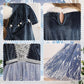 Itvti Girls Princess Elsa Dress Up Costume Snow Queen Halloween Christmas Cosplay Party Toddler Dress Blue, 5-6 Years(Label 130)