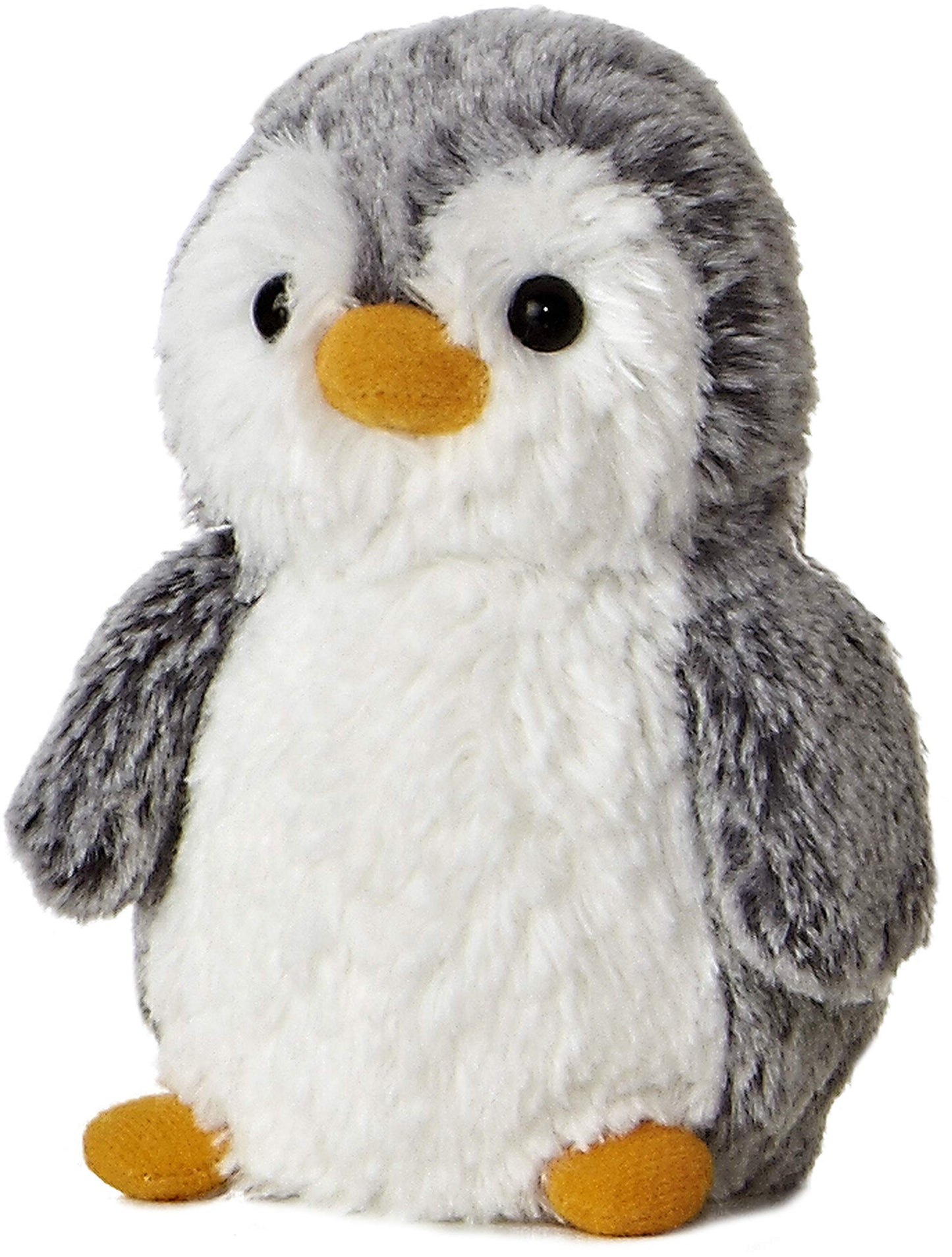 Aurora® Playful Pompom Penguin™ Mini Stuffed Animal - Vibrant Companions - Endless Fun - Gray 6 Inches