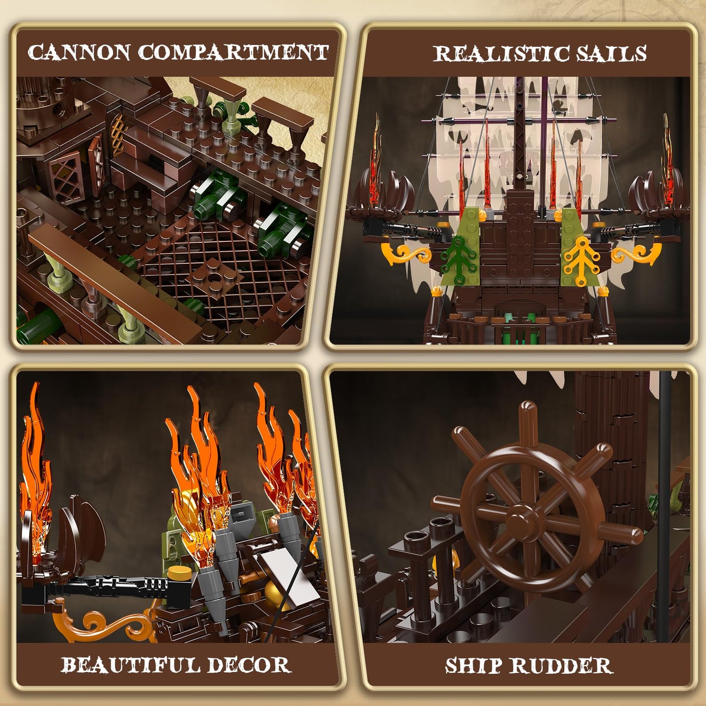 MOULD KING Large Pirate Ship Model Building Blocks Set, 4364+ Pieces, Colorful, Plastic, Model 13197, Ideal for Ages 8+ and Adult Collectors