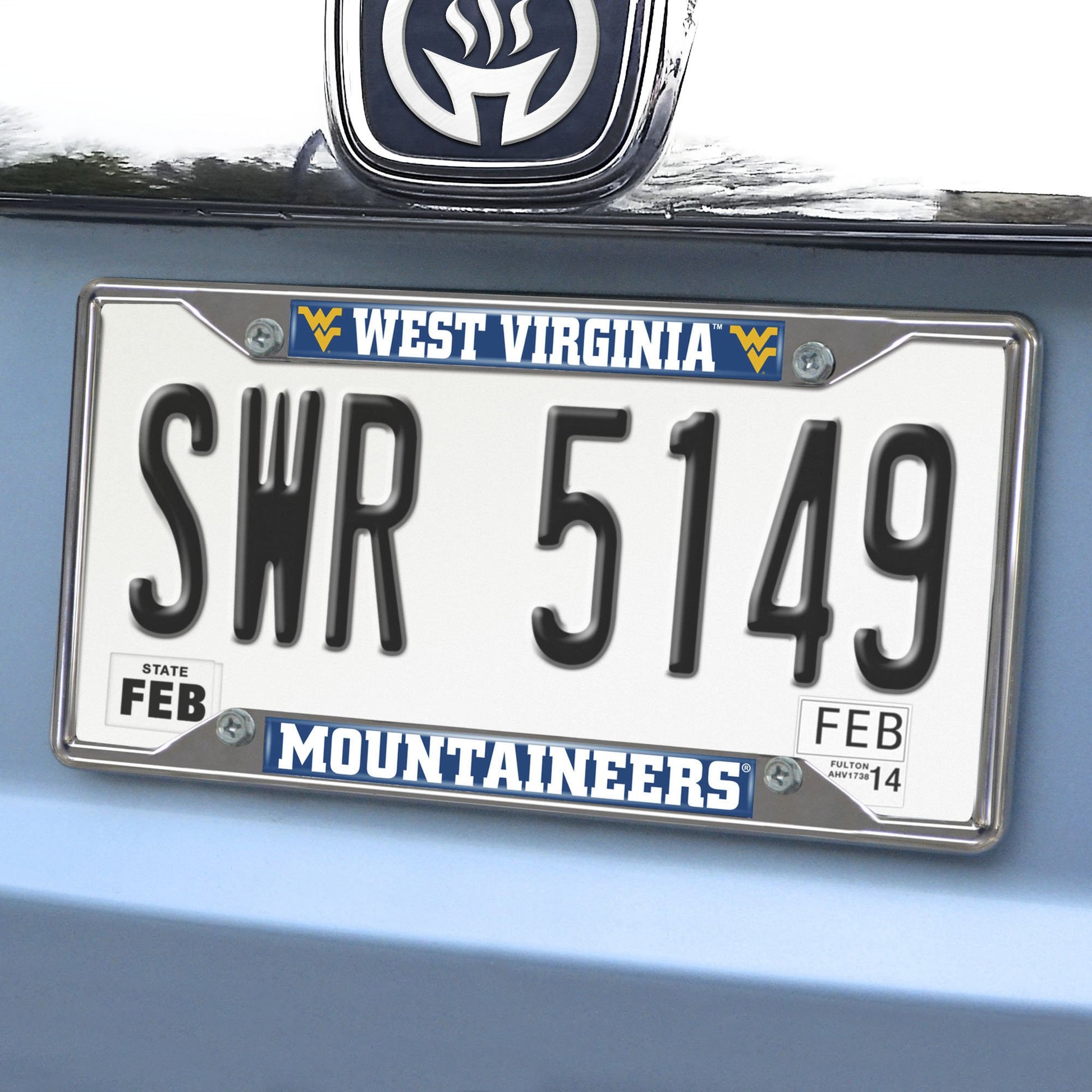 FANMATS NCAA West Virginia University Mountaineers Chrome License Plate Frame , 6.25x12.25