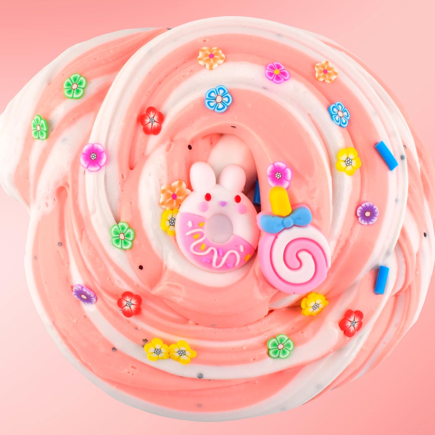 Generic Pink Butter Slime, Lollipop And Round Bunny Add Ins, Super Soft And Non-Sticky, Birthday Gift, Party Favors For Girls Boys, Diy Scented Stretchy Slime Toy(7Oz)