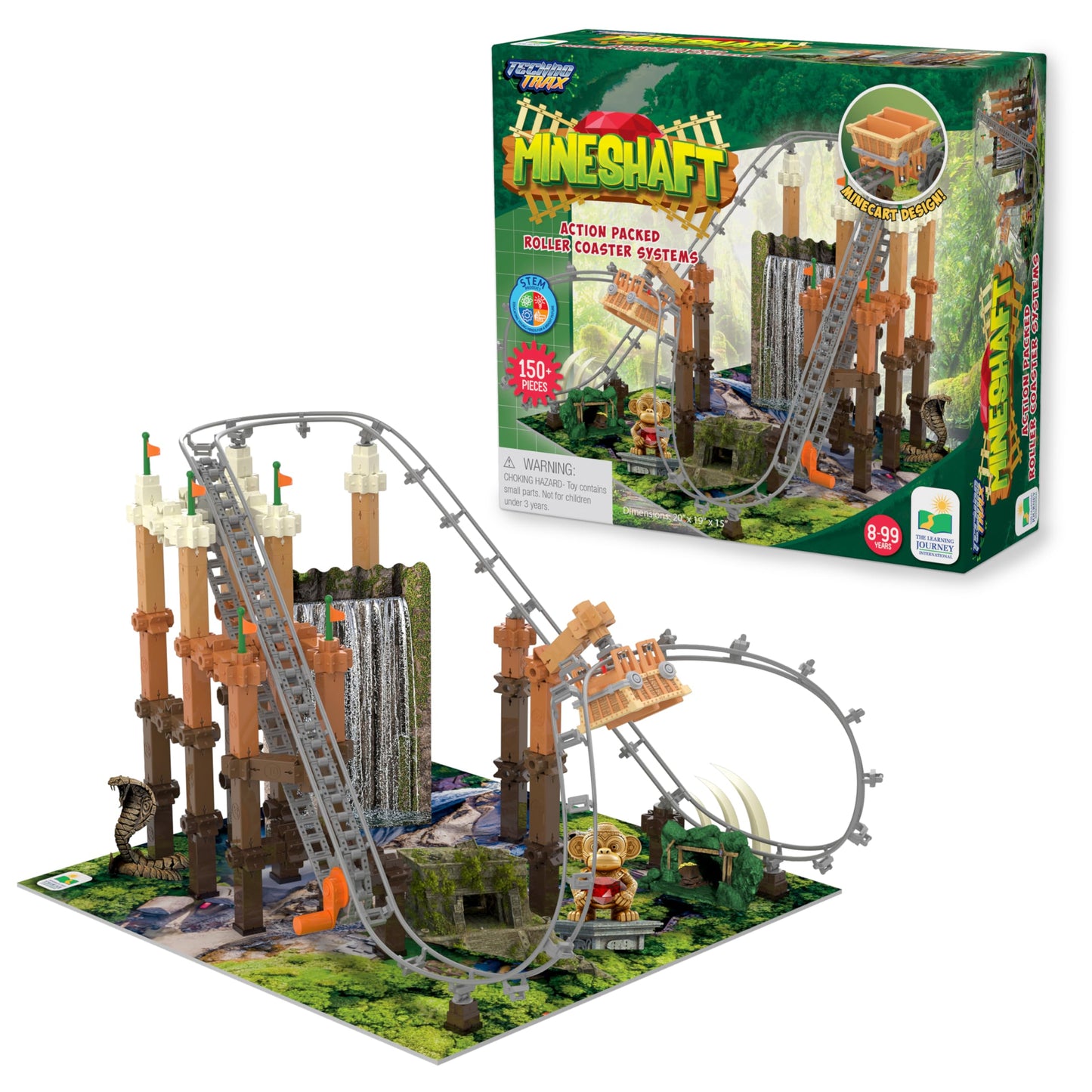 The Learning Journey International Techno Trax Mineshaft, Action Packed Roller Coaster Building Kit, Stem Gift For Boys And Girl