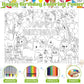 Naozinebi Safari Animals Party Coloring Poster For Kids Giant Coloring Poster Large Jungle Animals Coloring Tablecloth Jumbo Col