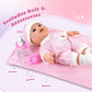 12'' Baby Doll For Toddlers 1-3, Baby Doll Set With Accessories Includes Pink Clothes, Pacifier, Feeding Bottle, Blanket, First