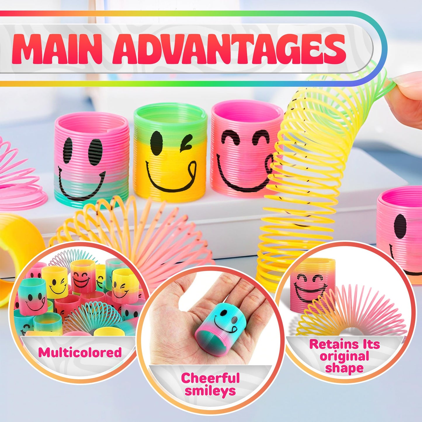 30 Pcs Mini Spring Party Favors Birthday Toys For Goodie Bags - Small Plastic Spring Toys Bulk Party Favors Mini Rainbow Plastic Coil Spring Gifts Bulk - Colorful Magic Spring Mini Fidget Toys Bulk