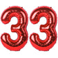 40 In Red Number Balloons Helium Foil Mylar Balloon Birthday Party Banquet Decoration Digital 33