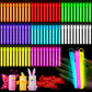 Lewtemi 4 or 6 100 Pack Bright Glow Sticks Bulk, Glow in The Dark Party Supplies Birthday and Holidays Party Favors(Macron Color
