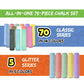 75 PCS Sidewalk Chalk for Kids - 14 Colors, 5 Glitter, Non-Toxic Washable Jumbo Chalks - Bulk Set of Outdoor Paint for Kids and