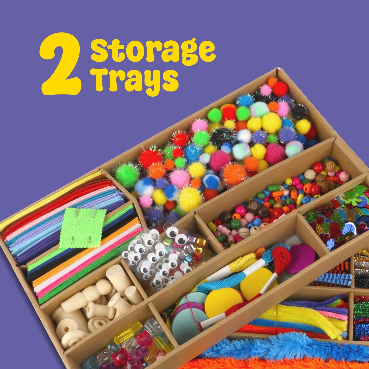 Kid Made Modern Arts and Crafts Kit - A DIY 1000+ Piece Hobby Craft Supplies & Materials Box for Creative Art Projects for Kids