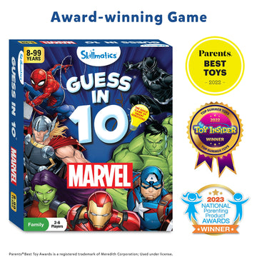 Skillmatics Guess In 10 Marvel, Easter Basket Stuffers, Card Game For Boys, Girls, Teens, Adults Who Love Avengers, Spiderman, Iron Man, Travel Game, Gifts For Ages 8, 9, 10 And Up