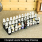 popbricks 2 Pack Brick Minifigure Display Stand - 3-Tier Display Case for LEGO Mini Figures - Holds 66 Figures - Black Stylish O