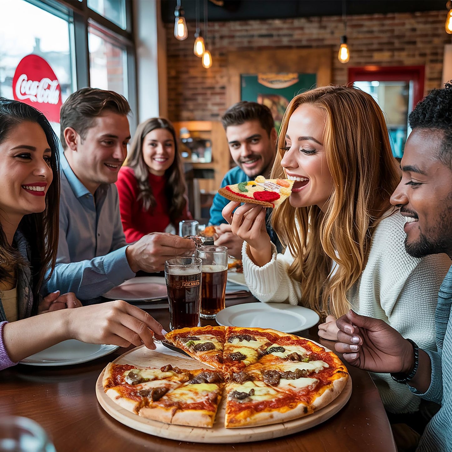A Aifamy Funny Positive Pizza, Emotional Cute Crochet Potato Partner Toy With Positive Card Cheer Up Funny Gifts For Best Friend