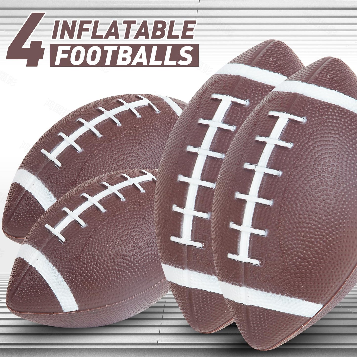 GOODLYSPORTS Football Toss Game - 66" Target with 4 Inflatable Balls, PVC, Green/Blue/Black, Model 8004, Perfect for Kids & Adults