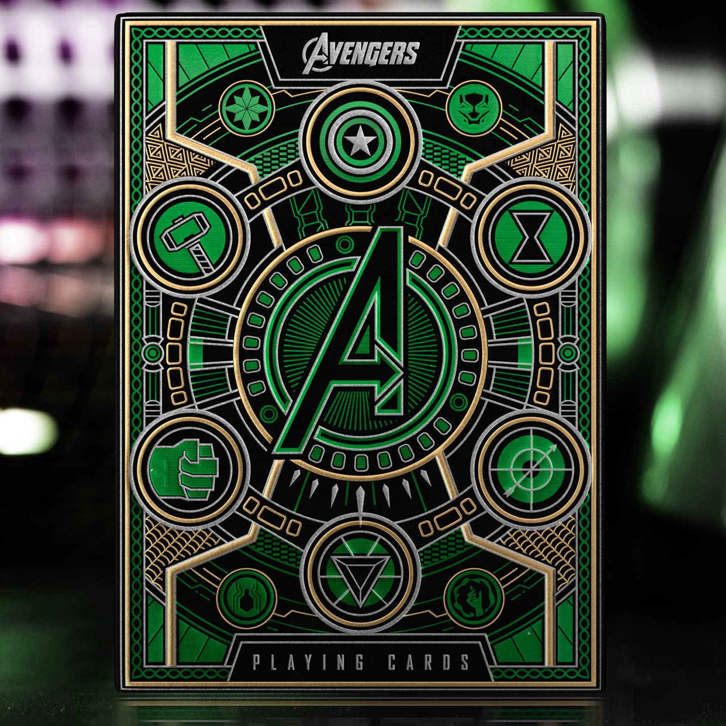 theory11 Avengers Green Edition enhanced Playing Cards - Marvel Studios' The Infinity Saga Deck