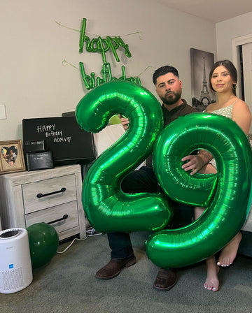 25 Balloon Number, Green Number 25Th Birthday Balloons 40 Inch, 25 Or 52 Years Old Green Birthday Decorations For Men Women, 25T