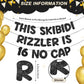 Fulmoon Pre Strung This Skibidi Rizzler Is 16 No Cap Glitter Banner 16th Birthday Party Decorations, Funny Birthday Sign, Party