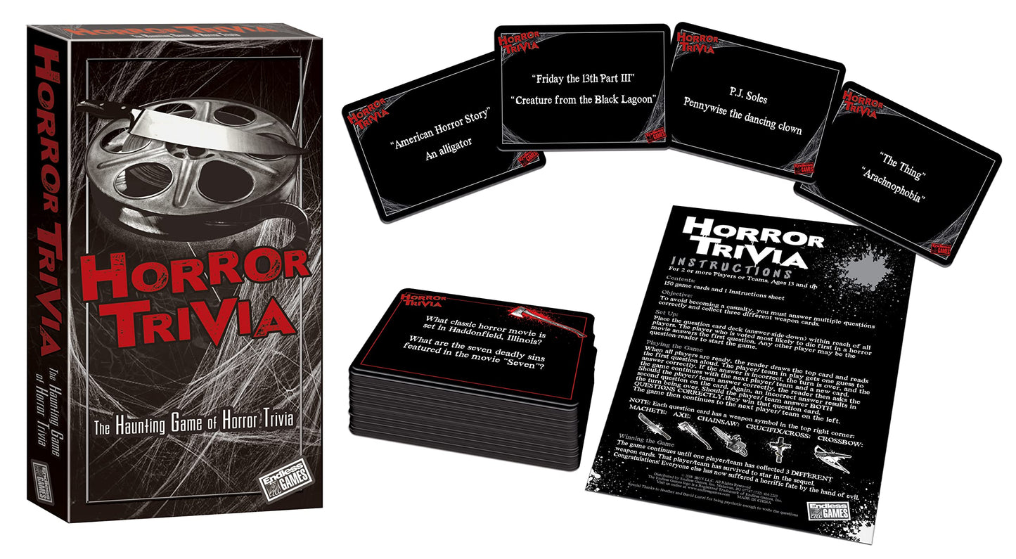Horror Trivia Card Game - Test Your Knowledge Of Horror Pop Culture Facts With 300 Scary Fun Trivia Questions