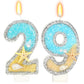ElekFX 29th Birthday Candle for Cake, Beach Starfish Sequins Number Cake Candles, 2.76 inch Number 29 Happy Birthday Candle, Cak
