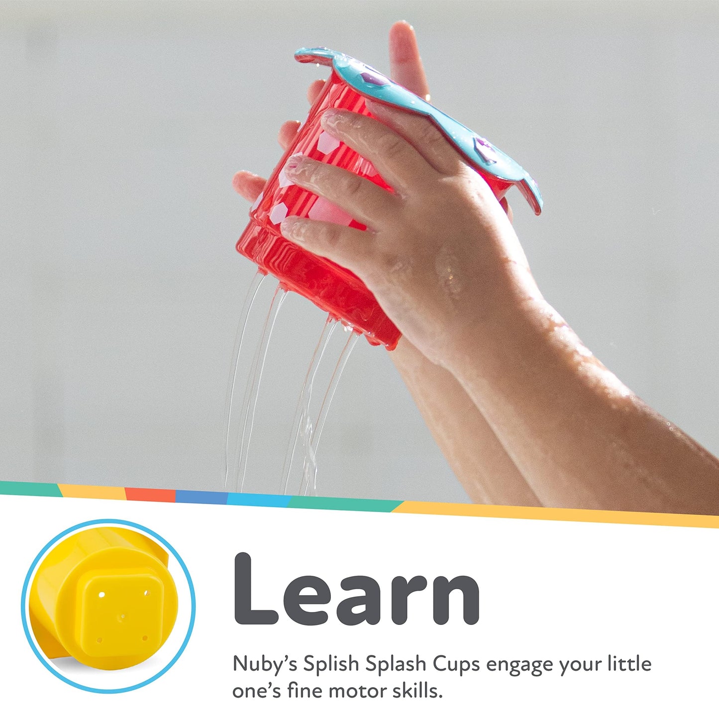 Nuby 5-Piece Splish Splash Stacking Cups Baby Bath Toy
