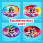 Parentswell 6PCS Big Pool Floats Tubes: Inflatable Pool Floats Swimming Rings with Beach Balls - Brightly Colored Pool Floaties Party Toys  Pool Toys for Kids mature-themeds Toddlers