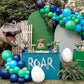 FunHot Blue and Green 35pcs Confetti and Latex Balloons for Boys Birthday, Baby Shower, Dinosaur Theme Party Supplies