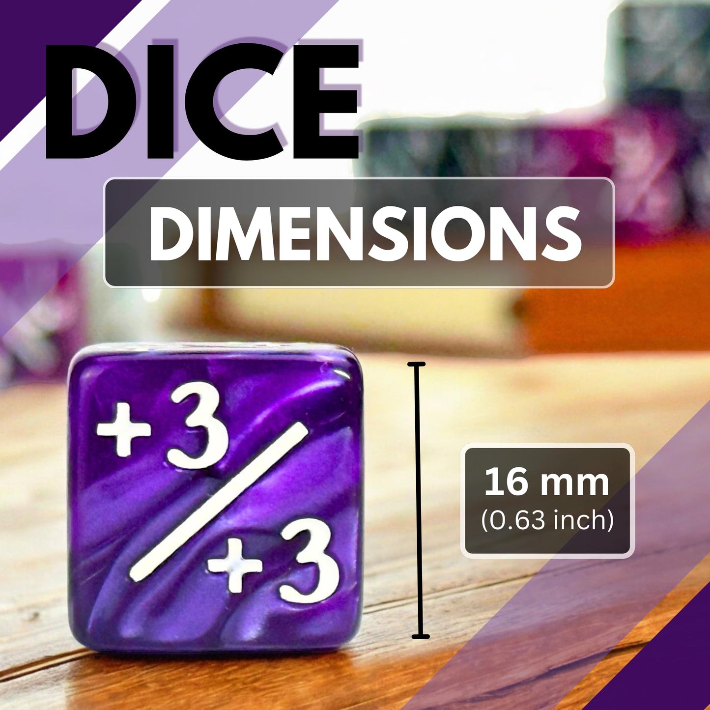 Luck Lab MTG Magic Life Counter Dice, 48 PCS - Compatible w/Magic Card Game Accessories, CCG Creature Stats w/ 2 Dice Bags (Purp
