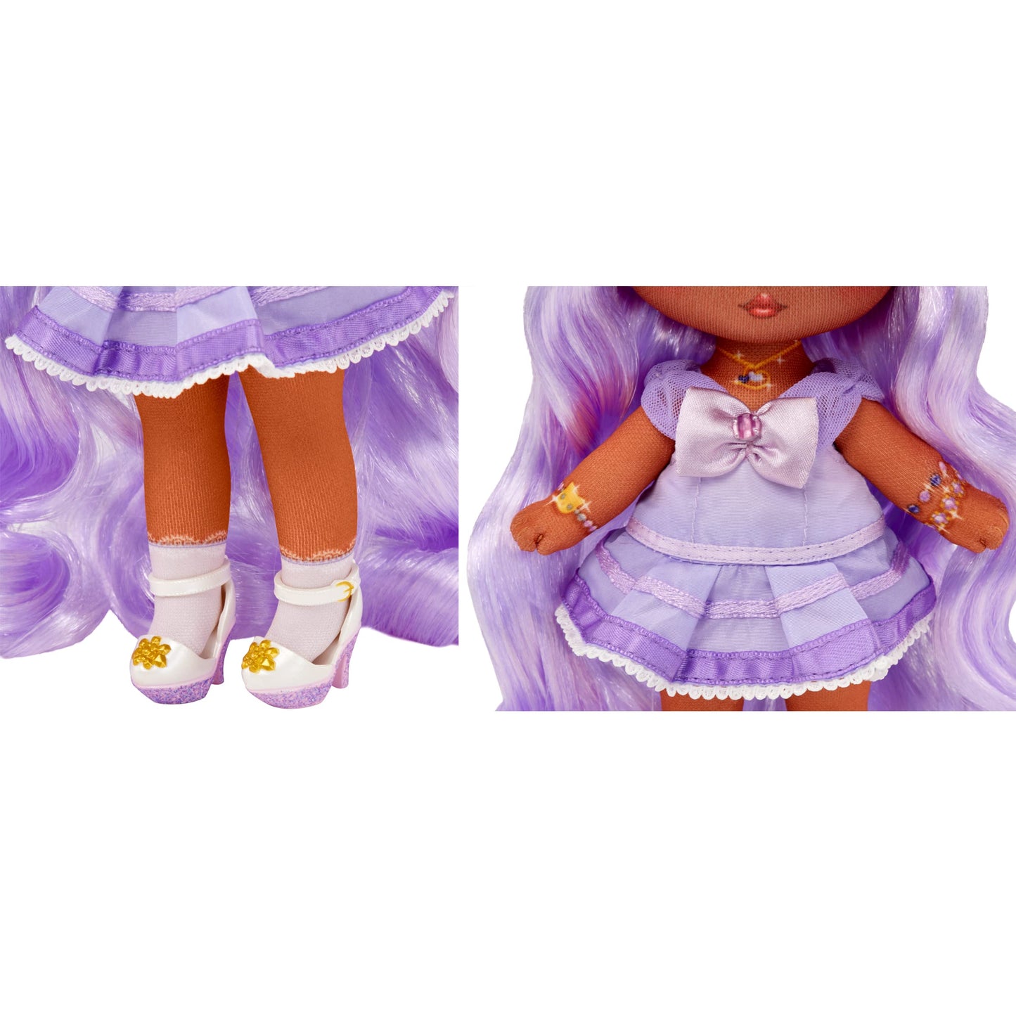 Na! Na! Na! Surprisesweetest Gems™ Juno Summers 7.5' Fashion Doll Light Amethyst Birthstone Inspired With Lavender Hair, Purple Dress & Brush,Poseable,Great Toy Gift Girls Boys Ages 5 6 7 8+ Years