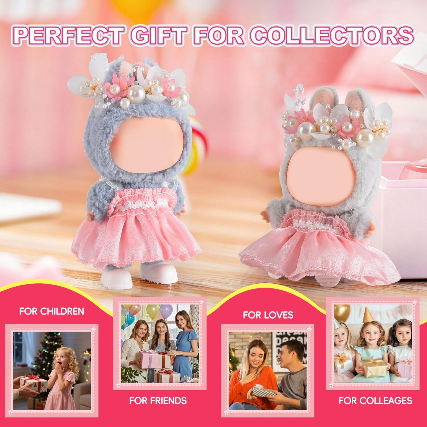 GDLSYLGHY 2025 Version Doll Clothes Set  Beautiful Outfits Suits Optimal for Your 5.9-6.7in Dolls Dressing Up  Bubudoll Clothing Accessories with Random Color Rain Boots(Pink Laces Dress Suit)