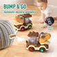 Electric Steam Train Truck Toy for Toddlers 2-4,Monster Dinosaur Truck Toy with Smoke,Flashing Lights & Sound, 360 Rotation Bump
