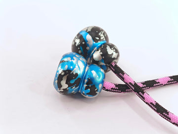 L-Shizuku Begleri Fidget Beads - Worry Fidget Beads Spin & Bump - Made Of Aluminum Alloy - For Men Women Youngs Skill Players Creates A Bit Of Magic For You (Cala-Black Blue&White)