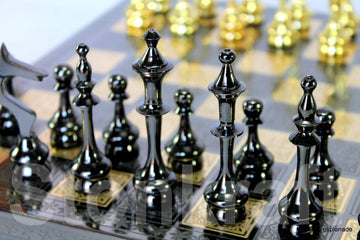 Stonkraft Collector Edition Brass Chess Pieces Pawns Chessmen Chess Coins Figurine Pieces (2.5'' Sleek)
