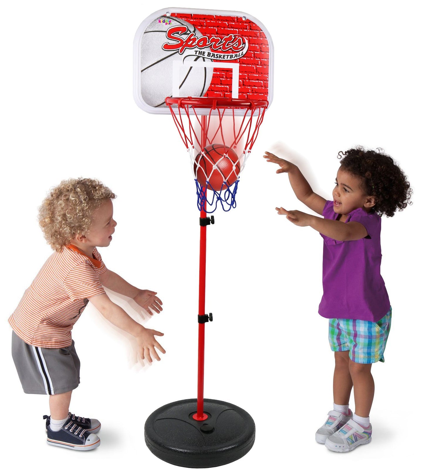 Basketball Hoop For Kids Toy Set | Adjustable Height Stand 2-4 Ft | Indoor & Outdoor Play For Toddler Boy & Girl