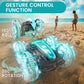 Tecnock Amphibious Remote Control Car Boat, 4WD Gesture RC Car with Waterproof Remote Control, RC Stunt Car with LED Lights, Poo