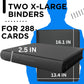 enhanced Top Loader Binder for 288 Cards - 9 Pocket Double Sided Easy Flip Pages - Zipper-Enclosed Ringless Toploader Binder (Scratch Resistant  Blue & Black Interior  2-Pack 288 Cards)