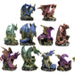Ebros Medieval Renaissance Set Of 12 Miniature Dragon In Different Poses Fantasy Dungeons And Dragons Mini Scale 2' Tall Decorative Sculptures